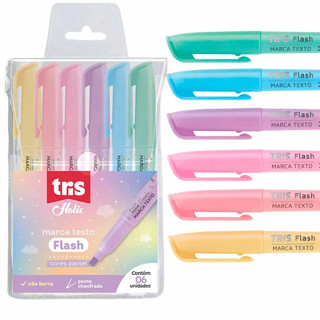 Marca Texto Tris Flash Pastel Estojo Com 6 Unidades