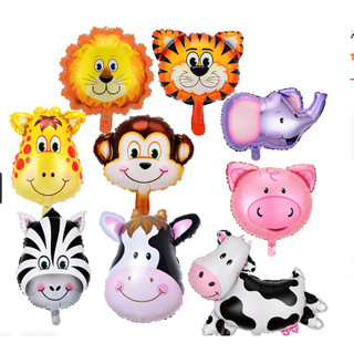 Kit 10 Balão Bexiga Safari Animais 30 cm Metalizado Decorações De Festas