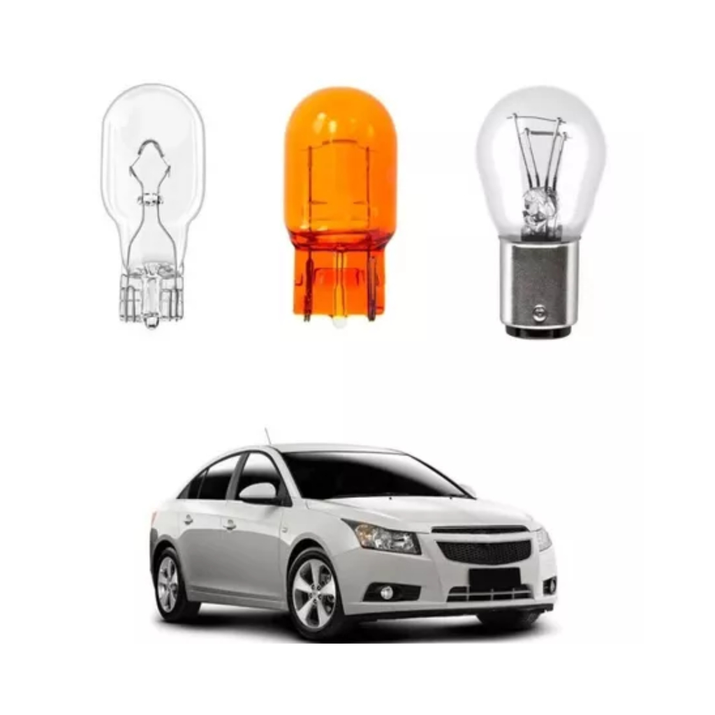 Kit 3 Lâmpada Traseira Lanterna Freio Ré Seta Cruze 2012-15