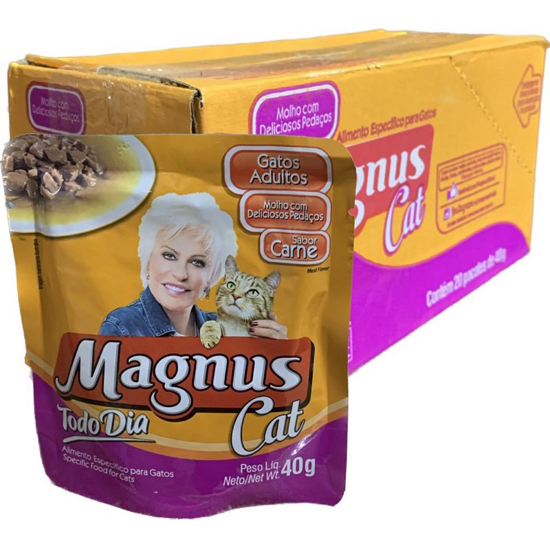 Ração Úmida para Gato Sachê Magnus Cat 40g Caixa com 20 unidades