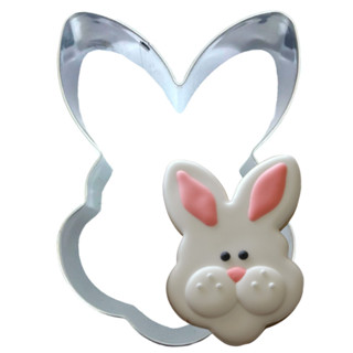 Cortador Carinha de Coelho Em Aço Inox Para Confeitaria E Artesanato Biscoito Cookies Pasta Americana Biscuit Bolos Doces Páscoa Coelhinho Rosto