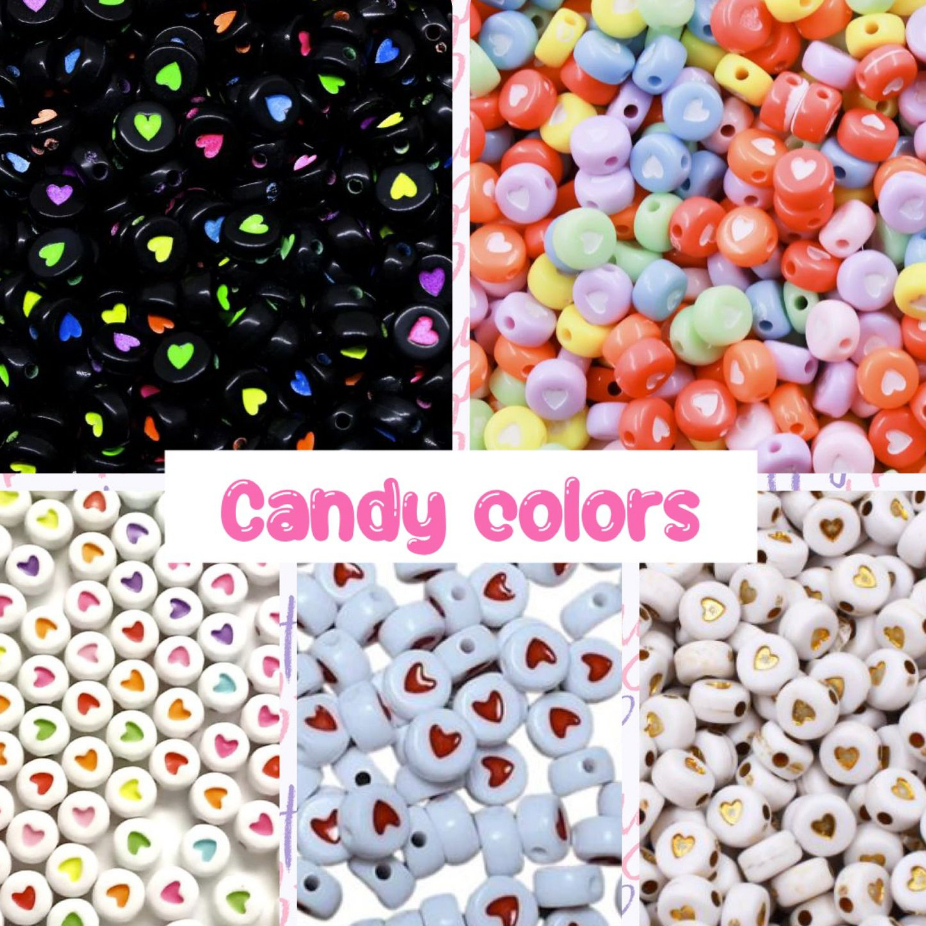 Miçanga achatada em coração para colares pulseiras e  artesanato em Oferta na Shopee