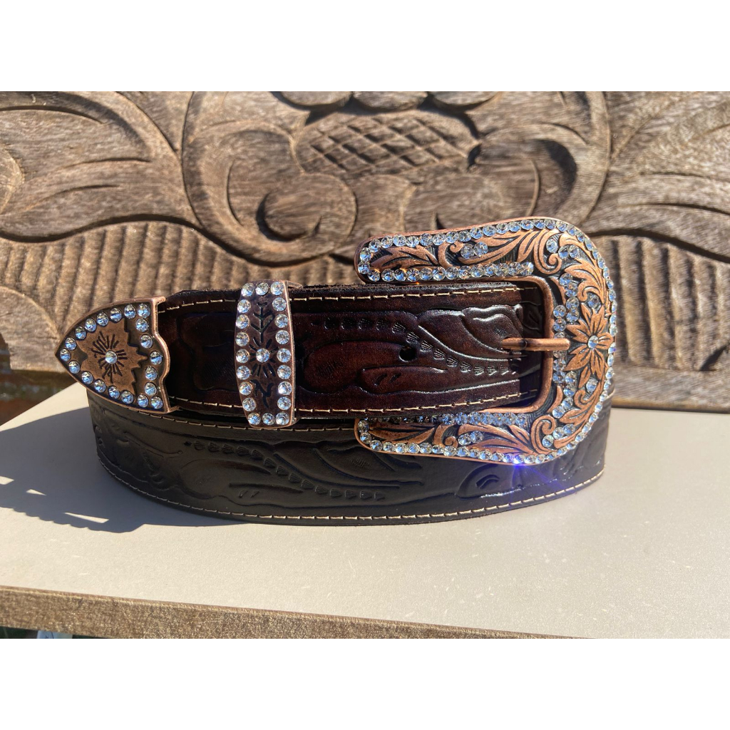 Cinto Country Feminino Em Couro Excelente Qualidade Estilo Country Moda Vaqueira ENVIO IMEDIATO — imagem 2 de 2