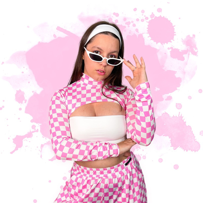 Cropped Xadrez Rosa: Onde Comprar | BuscaProdutos