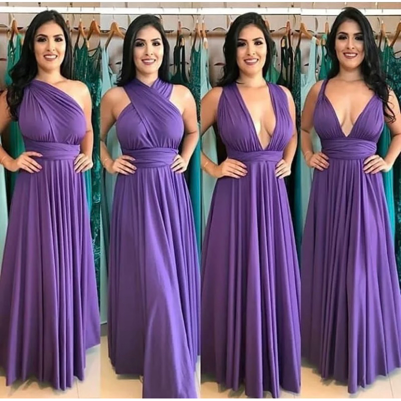 Vestido de Festa Longo Multiuso Varias Formas De Usar para Madrinhas de Casamento