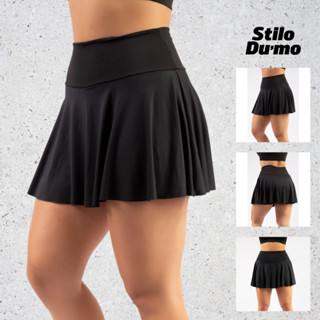 Shorts Saia Feminino Rodado preto Estilo Bailarina Feminina