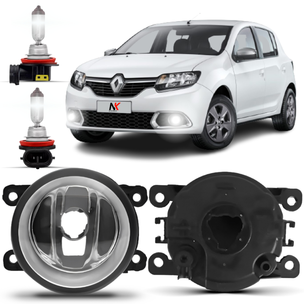 Farol Milha Sandero 2014 2015 2016 2017 2018 2019 + Lâmpada