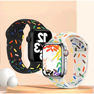 Pulseira de Silicone COLOR New para Smartwatch Ultra 49mm 45mm 44mm 42mm cinto de borracha Relógio para iwatch Apple Watch Série 8 7 6 5 4 3 2 1 Se Iwo