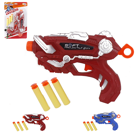 PISTOLA ARMINHA LANÇA DARDOS HERO SQUAD COM 3 DARDOS COLORS - TIPO NERF