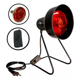 Suporte Fisioterapia Preto + Lâmpada Infravermelho 250w 110