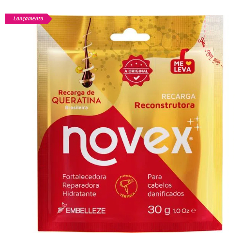 Tratamento de Choque Novex Recarga de Queratina Brasileira Sachê 30G em Oferta na Shopee