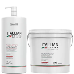 Kit Itallian Color Shampoo 2,5litros Máscara Hidratação 2kg Kit lavatório