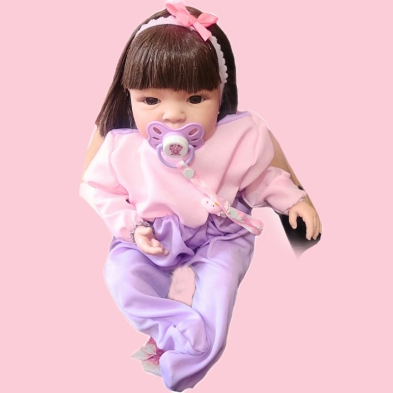 Bebe Reborn Cabelo Castanhos Linda Bebê Dia das Crianças Presente Especial — R$ 93,49 em Shopee, 15% OFF