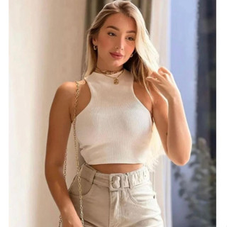 Cropped Feminino Anarruga Nadador Regata Top Lançamento Moda Gringa Blogueira Varias Cores Tendencia Blusinha feminina