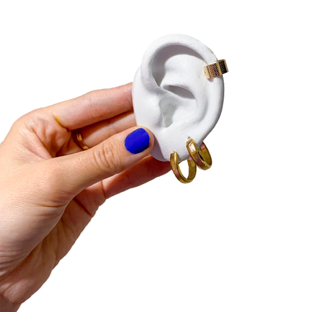 Orelha de Silicone Branca Expositor Porta Brinco Bijuterias Piercings em Oferta na Shopee