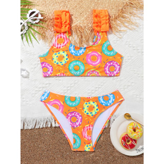 RWX VEST Biquini Infantil Estampa Rosquinhas Com Babado Na Alça 2023 A2048/A2038/A2061