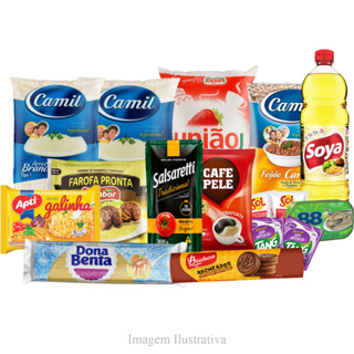 Cesta Básica Completa Alimentos Essenciais - 16 itens - Marcas Premium em Oferta na Shopee