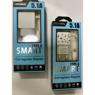 Kit com 10 Carregadores Entrada Typo C 5.1A Smart