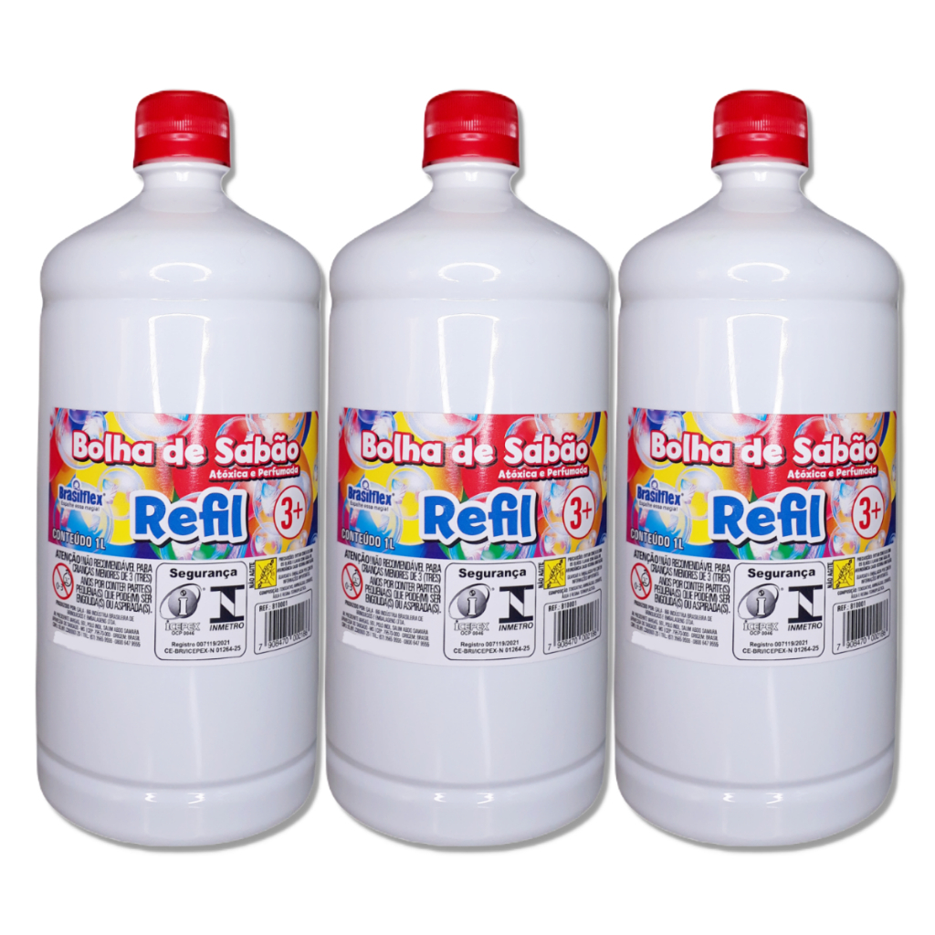 Refil Para Bolha De Sabão Líquido Bubble Atóxica E Perfumada- Escolha A Quantidade