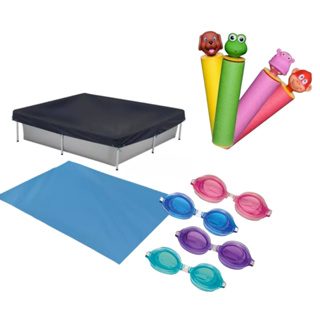 Kit Capa e Forro Para Piscina 1500 Litros + Óculos e Lança Água Mor em Oferta na Shopee