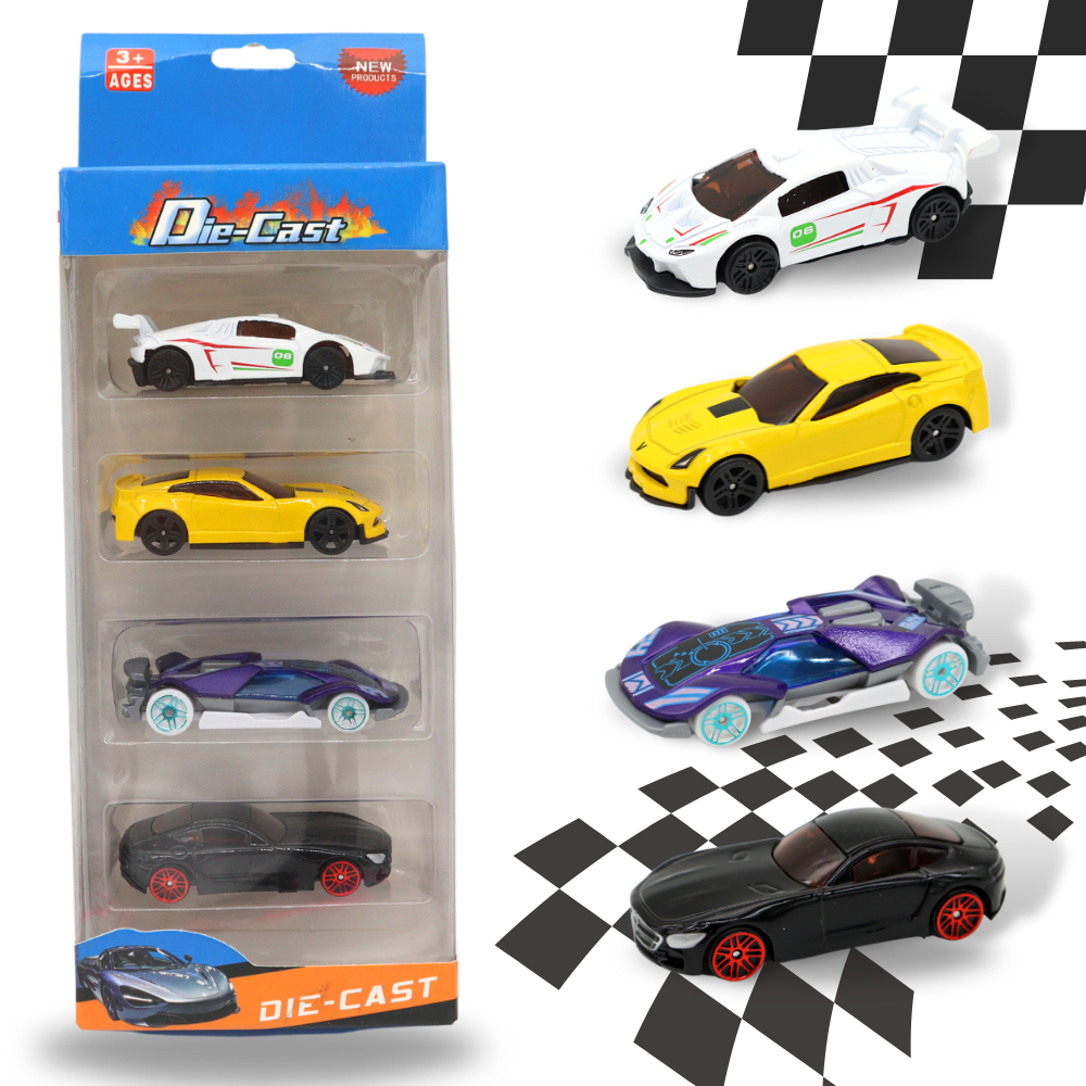 kit 4 Carrinho Miniaturas Colecionáveis Die Cast Carrinho Brinquedo Divertido