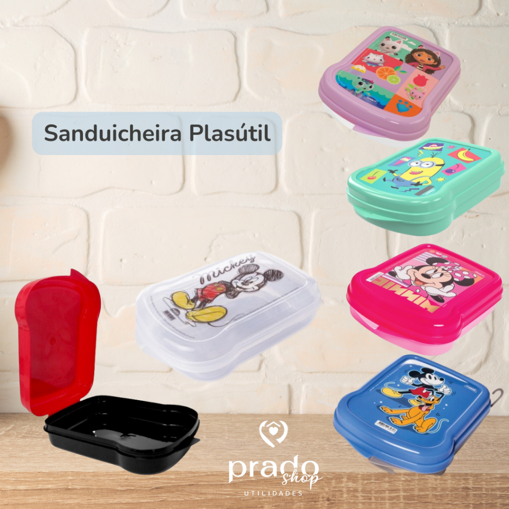 Sanduicheira Porta Pão Disney Kids Lanche Escolar Plasútil