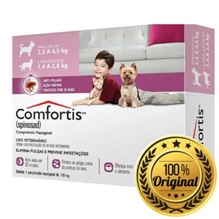 1 Remedio Antipulgas Comfortis Elanco 140mg - Cães de 2,3 a 4,5kg e Gatos de 1,4 a 2,8kg - Envio Imediato