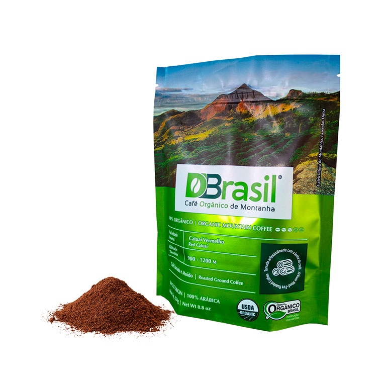 Café Orgânico D’Brasil, Torrado e Moído, 250g, 100% Arábica