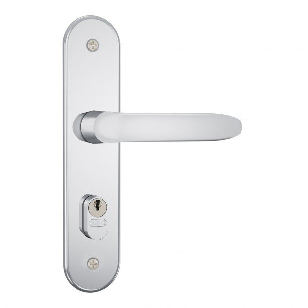 Fechadura Porta Externa 804/11 Broca de 40mm Gorje Espelho Em Aço  Inox Stam