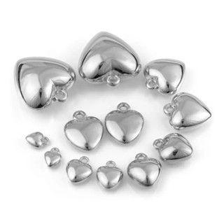 Pingente coração ABS, 30mm 10 peças