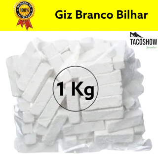 Giz Branco Para Taco de Sinuca Bilhar Snooker Bar Quadrado 1 Kilo Kg Comum Lousa