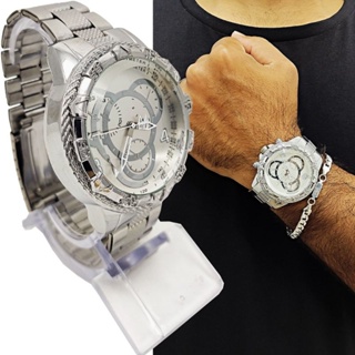 Relógio Masculino Prata Pratiado Aço Premium Promoção final de ano em Oferta na Shopee