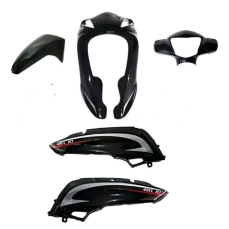 kit carenagem completa Shineray jet preta 50cc sport 12 partes