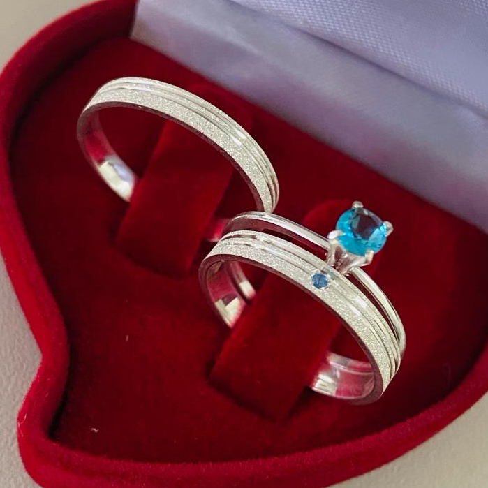 Aliança Pedra Azul - Comprar com Melhor Preço em Anéis