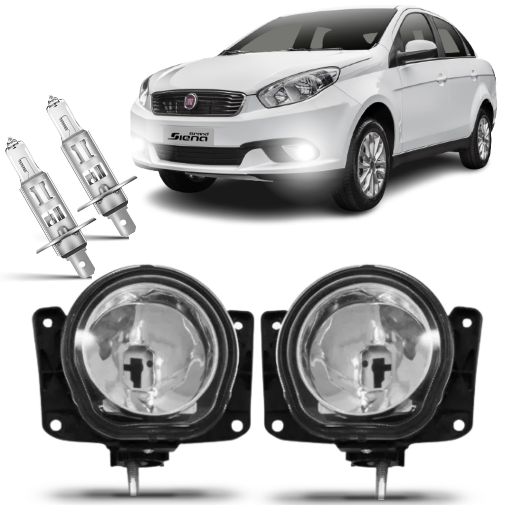 Par Farol Milha Fiat Grand Siena 2012 2013 2014 á 2018 + Lâmpada
