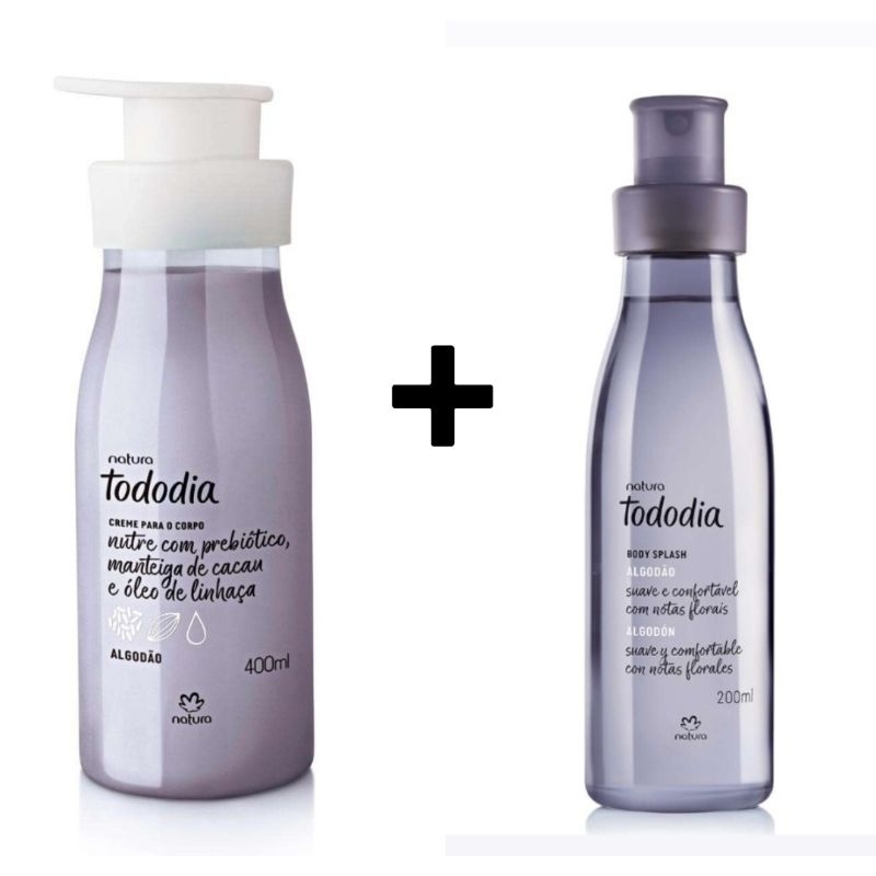Combo hidratante corporal algodão+body Splash Natura