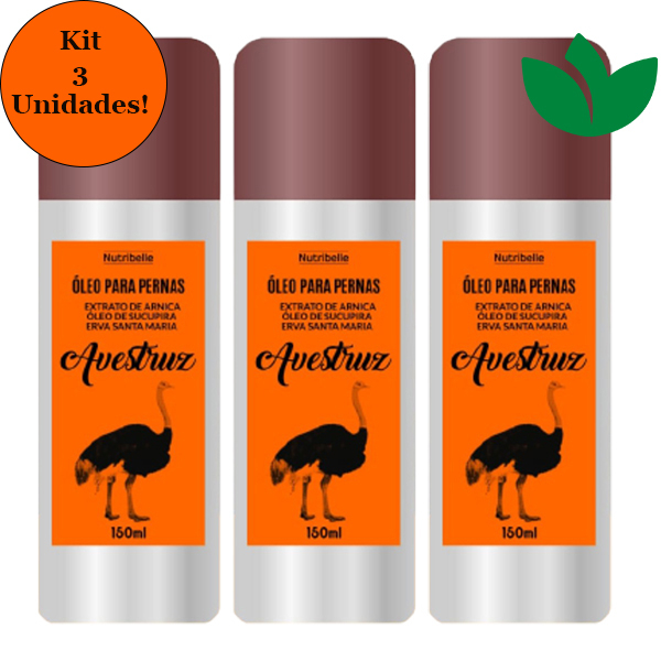 Kit 3 Unidades Oleo Para Pernas Avestruz 150ml Nutribelle