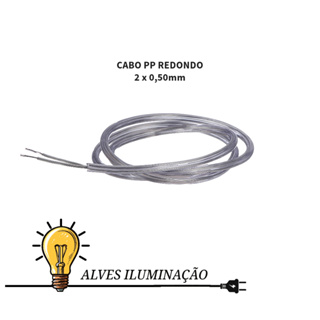 Fio Cabo pp Redondo 2 x 0,50mm para Luminarias Pendentes e Lustres em Oferta na Shopee