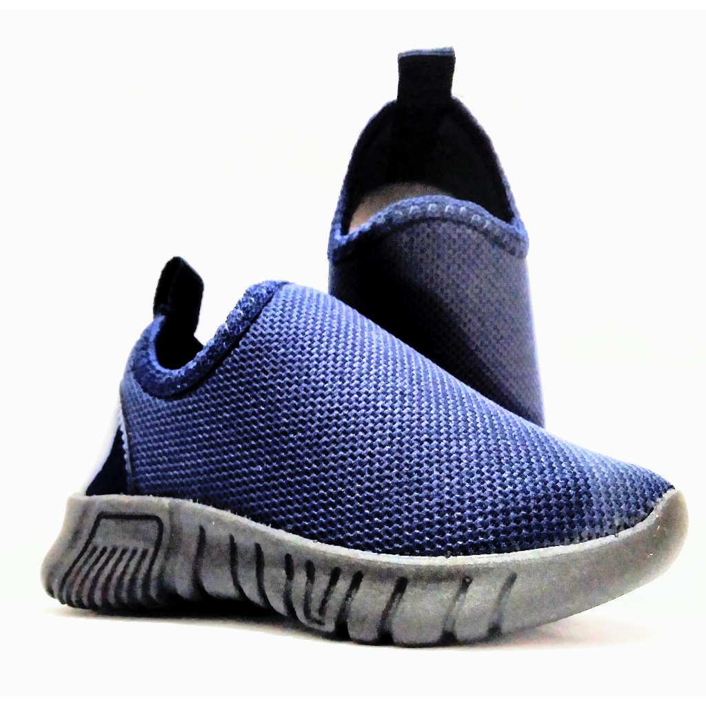 Tênis infantil 20 AO 27 calce fácil Marinho / Feminino sem cadarço meia slip on Menino e Menina, Sola escura