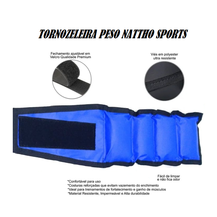 Promoção Tornozeleira De Peso Nattho sports 1KG  Par Crossfit / Treino Perna / Braço / Fisioterapia