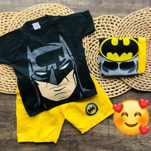 Conjunto menino batman  camiseta e short em Oferta na Shopee