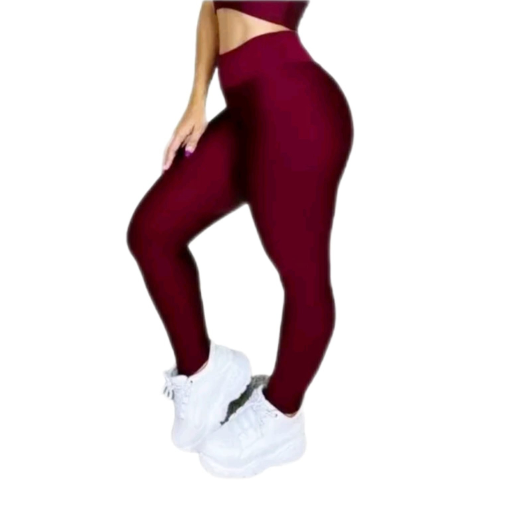 Calça Legging  Academia 0% transparência  Suplex   Leg Feminina Fitnes Academia Cintura Alta Tecido Grosso Várias Cores