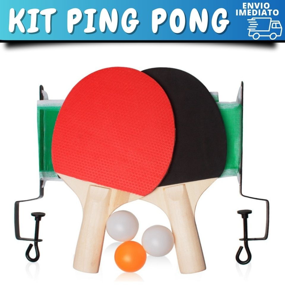 Ping Pong Tênis De Mesa 2 Raquetes + 3 Bolas + Rede E Suporte Brinquedo