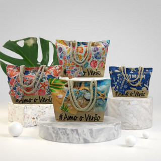 Bolsa praia com bolsinha e estampa com bonita temos 12 modelos diferente ENVIO ALEATÓRIO