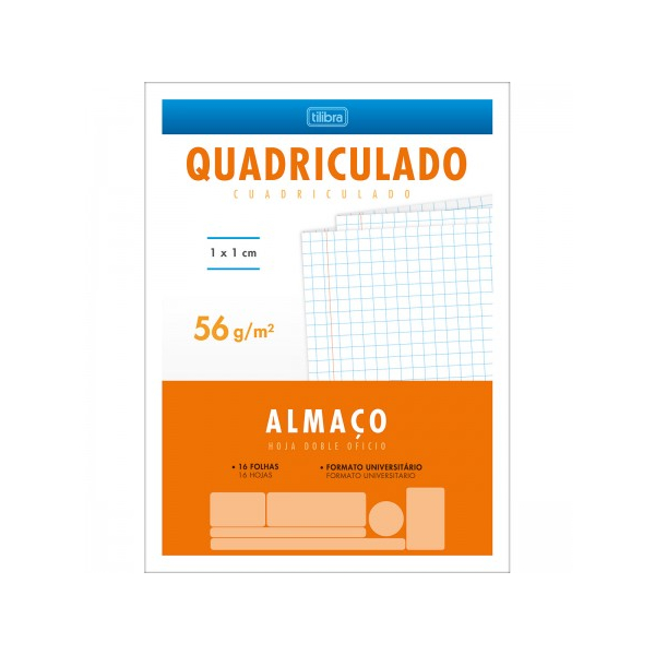 Almaço 16 Folhas Quadriculado 1x1cm Académie - Tilibra em Oferta na Shopee