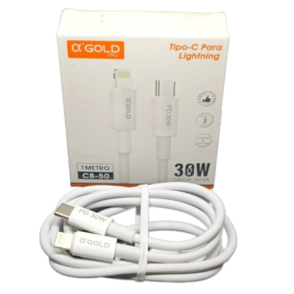 Cabo Turbo 30w Iphone Lightning Tipo-c