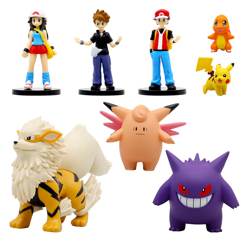 Pokemon Fire Red Figure Pokemon Action Figure Gengar Arcanine Red Pikachu Charmander
