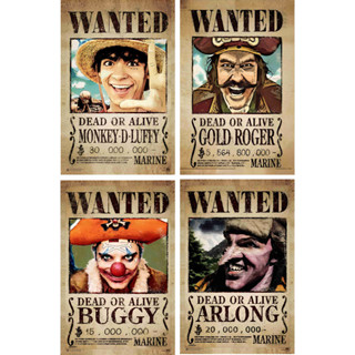 Placas em Mdf 20x30 cm Procurados Wanted OnePiece Live Action NetFlix