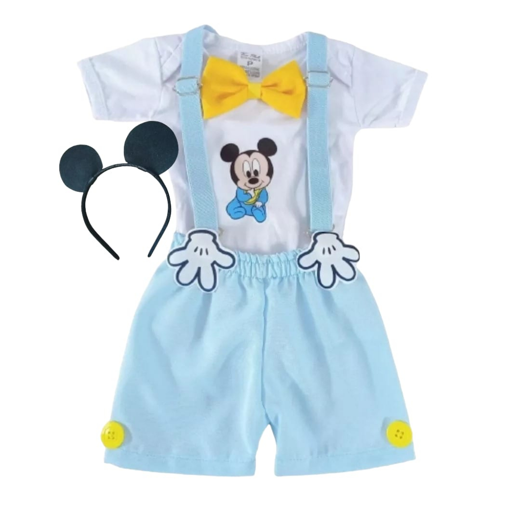 Conjunto Mickey Baby Azul Festa Aniversário Infantil Conjunto Temático Menino