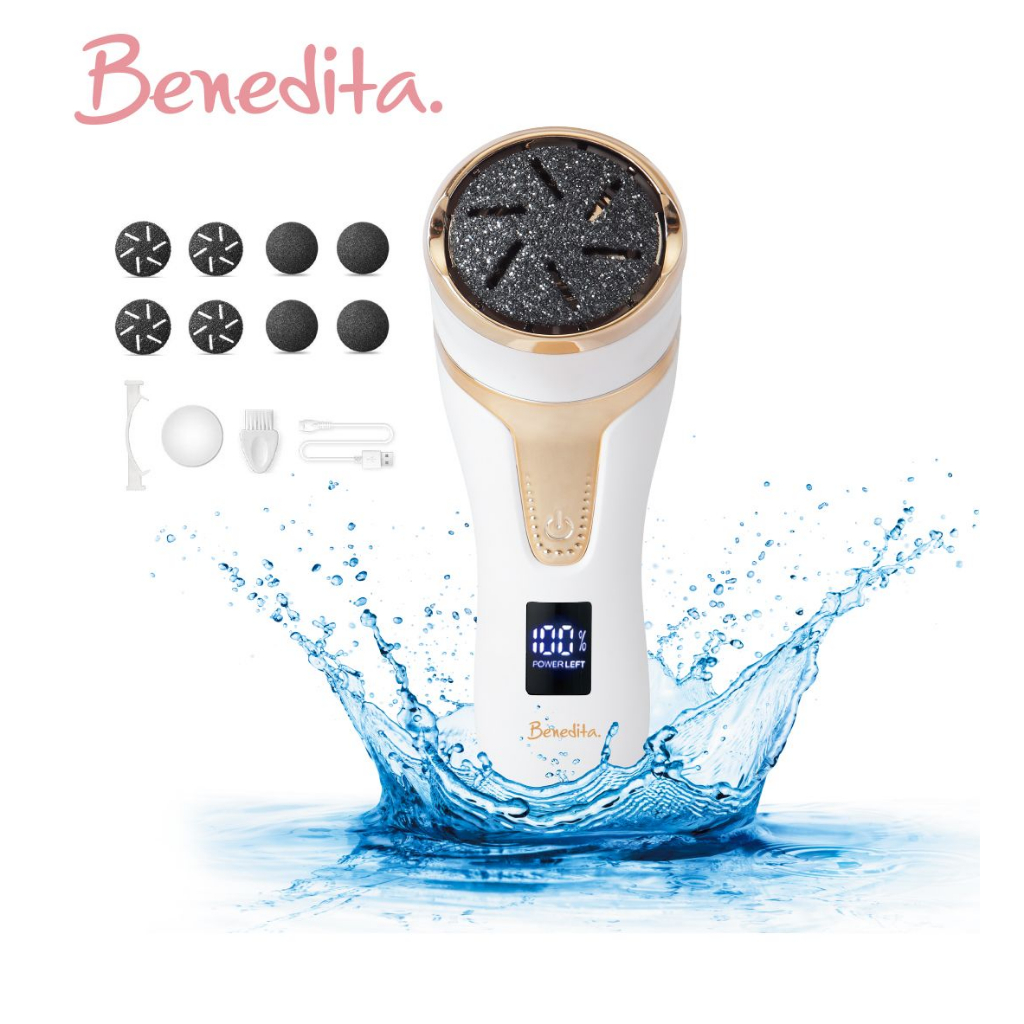 Removedor de Calos 8 Refil Rachaduras Lixa de Pé Elétrica Profissional 8 in 1 Com Tela Digital- BENEDITA
